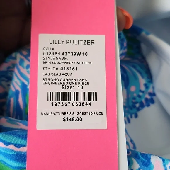 Lilly pulitzer brin scoop neck swimsuit size 10 - Picture 3 of 3